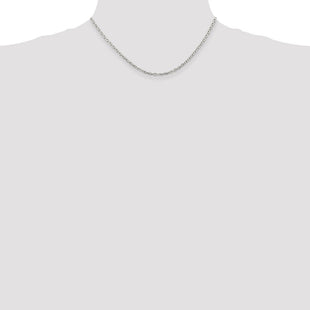 Sterling Silver Beveled Oval Cable Chain (Style QCA080-16)