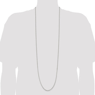 Sterling Silver Beveled Oval Cable Chain (Style QCA080-42)