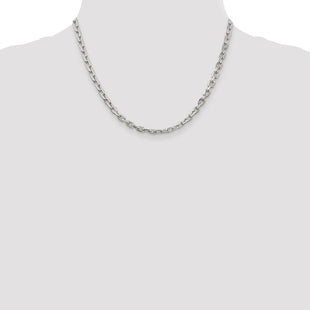 Sterling Silver Beveled Oval Cable Chain (Style QCA150-18)