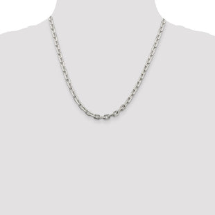 Sterling Silver Beveled Oval Cable Chain (Style QCA170-20)