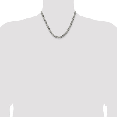 Sterling Silver Antiqued Curb Chain, 18 x 6mm