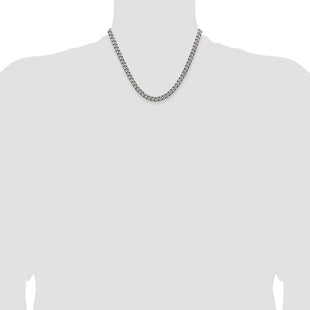 Sterling Silver Antiqued Curb Chain (Style QCB150A-18)