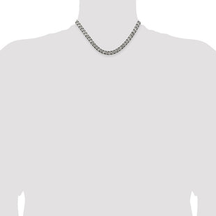 Sterling Silver Antiqued Curb Chain (Style QCB180A-16)