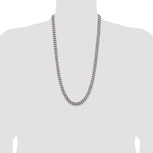 Sterling Silver Antiqued Curb Chain (Style QCB200A-28)