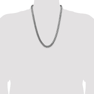 Sterling Silver Antiqued Curb Chain (Style QCB220A-24)