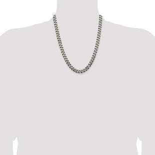 Sterling Silver Antiqued Curb Chain (Style QCB250A-22)