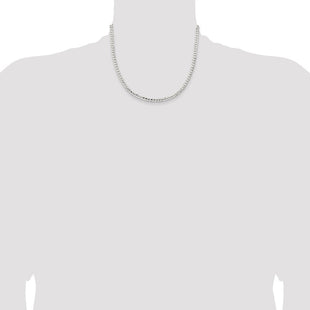 Sterling Silver Concave Beveled Curb Chain (Style QCBC120-18)