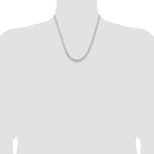 Sterling Silver Concave Beveled Curb Chain (Style QCBC120-20)