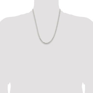 Sterling Silver Concave Beveled Curb Chain (Style QCBC120-22)