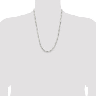 Sterling Silver Concave Beveled Curb Chain (Style QCBC120-24)