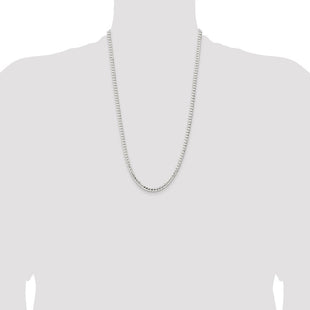 Sterling Silver Concave Beveled Curb Chain (Style QCBC120-26)