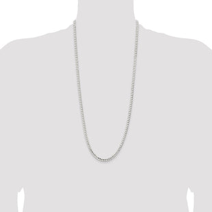 Sterling Silver Concave Beveled Curb Chain (Style QCBC120-30)