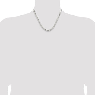 Sterling Silver Concave Beveled Curb Chain (Style QCBC150-18)