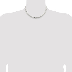 Sterling Silver Rhodium-plated Concave Beveled Curb Chain (Style QCBC150R-16)