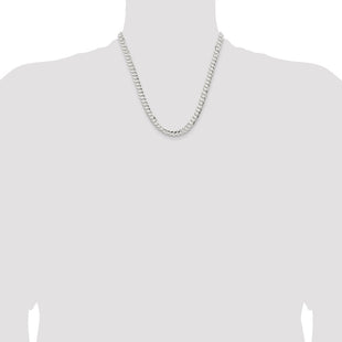 Sterling Silver Concave Beveled Curb Chain (Style QCBC180-20)