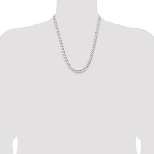 Sterling Silver Concave Beveled Curb Chain (Style QCBC180-22)