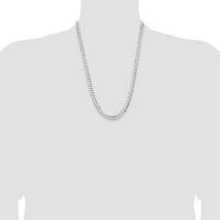 Sterling Silver Concave Beveled Curb Chain (Style QCBC180-24)