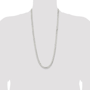 Sterling Silver Concave Beveled Curb Chain (Style QCBC180-30)