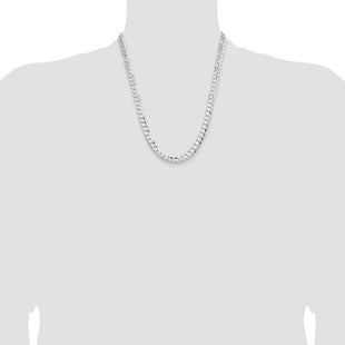 Sterling Silver Concave Beveled Curb Chain (Style QCBC200-22)