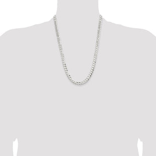 Sterling Silver Concave Beveled Curb Chain (Style QCBC200-24)