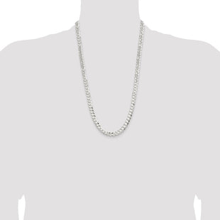 Sterling Silver Concave Beveled Curb Chain (Style QCBC200-26)