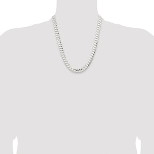 Sterling Silver Rhodium-plated Concave Beveled Curb Chain (Style QCBC250R-22)