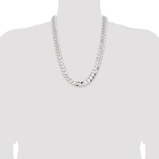 Sterling Silver Concave Beveled Curb Chain (Style QCBC350-24)