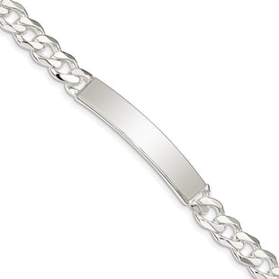Sterling Silver Curb Link ID Bracelet (Style QCD200-8)