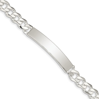 Sterling Silver Curb Link ID Bracelet, 8 x 6mm (00-8)