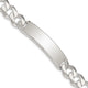 Sterling Silver Curb Link ID Bracelet, 8 x 10mm