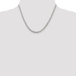 Sterling Silver Pav Curb Chain (Style QCF100-18)