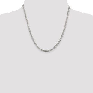 Sterling Silver Pav Curb Chain (Style QCF100-20)