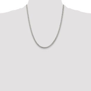 Sterling Silver Pav Curb Chain (Style QCF100-22)