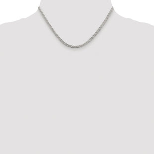 Sterling Silver Rhodium-plated Pav Curb Chain (Style QCF100R-16)