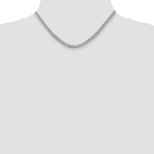 Sterling Silver Pav Curb Chain (Style QCF120-16)