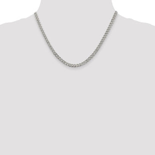 Sterling Silver Pav Curb Chain (Style QCF120-18)