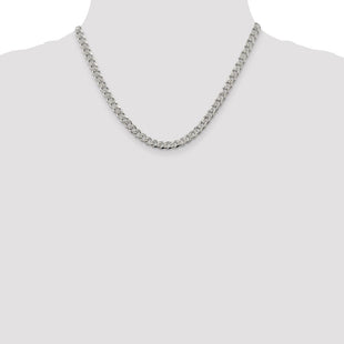 Sterling Silver Pav Curb Chain (Style QCF150-18)