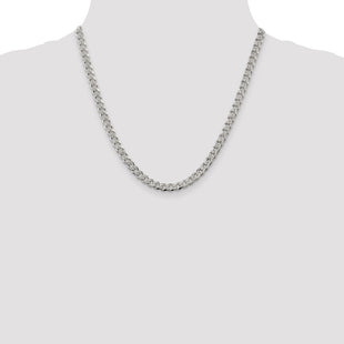 Sterling Silver Pav Curb Chain (Style QCF150-20)
