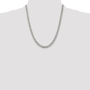 Sterling Silver Pav Curb Chain (Style QCF150-22)