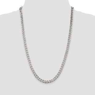 Sterling Silver Pav Curb Chain (Style QCF180-26)