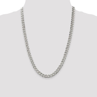 Sterling Silver Pav Curb Chain (Style QCF200-24)