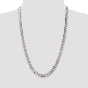 Sterling Silver Pav Curb Chain (Style QCF200-26)