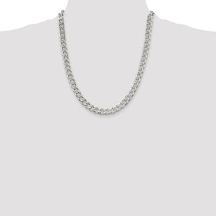 Sterling Silver Pav Curb Chain (Style QCF220-22)
