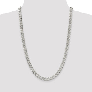 Sterling Silver Pav Curb Chain (Style QCF220-26)