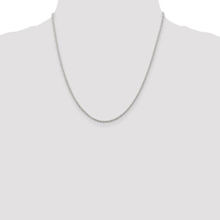 Sterling Silver Rhodium-plated Cable Chain