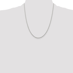 Sterling Silver Rhodium-plated Cable Chain