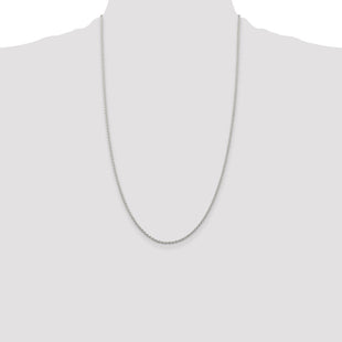 Sterling Silver Rhodium-plated Cable Chain