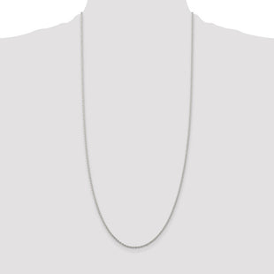 Sterling Silver Rhodium-plated Cable Chain