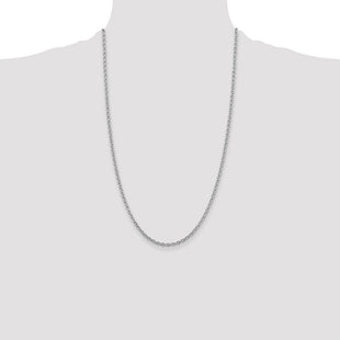 Sterling Silver Rhodium-plated Cable Chain (Style QCL080R-26)