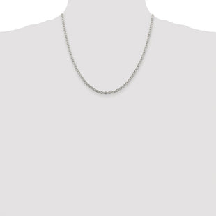 Sterling Silver Rhodium-plated Cable Chain (Style QCL100R-20)